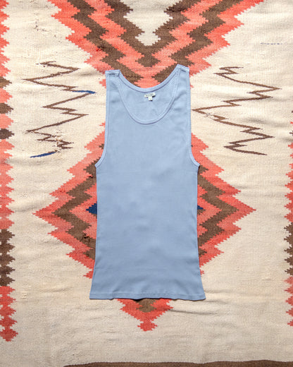 Tubular Cotton Ribbed Tank Top - Indigo