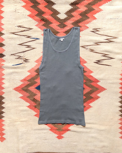 Tubular Cotton Ribbed Tank Top - Faded Black