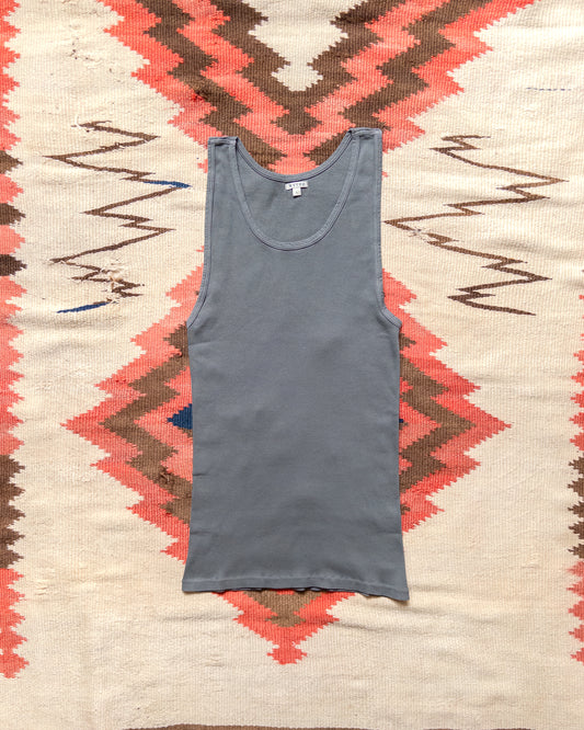 Tubular Cotton Ribbed Tank Top - Faded Black