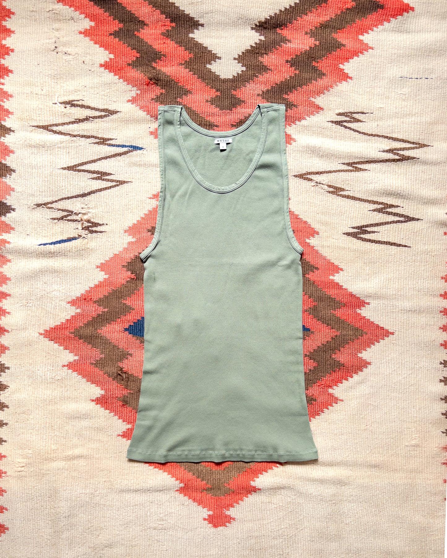 Tubular Cotton Ribbed Tank Top - Faded Olive
