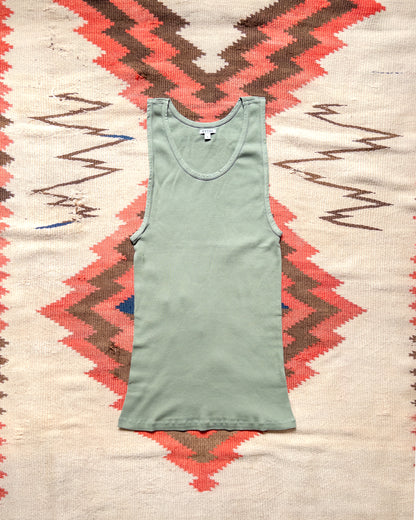 Tubular Cotton Ribbed Tank Top - Faded Olive