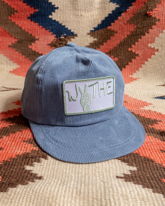 Corduroy Peace Hat - Baby Blue