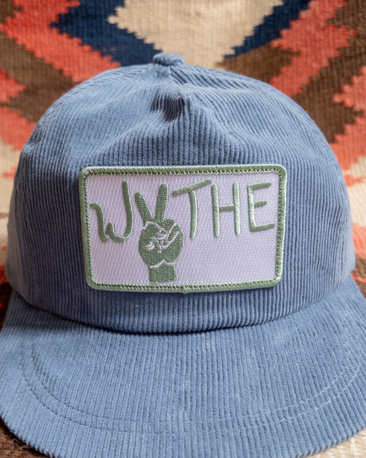 Corduroy Peace Hat - Baby Blue
