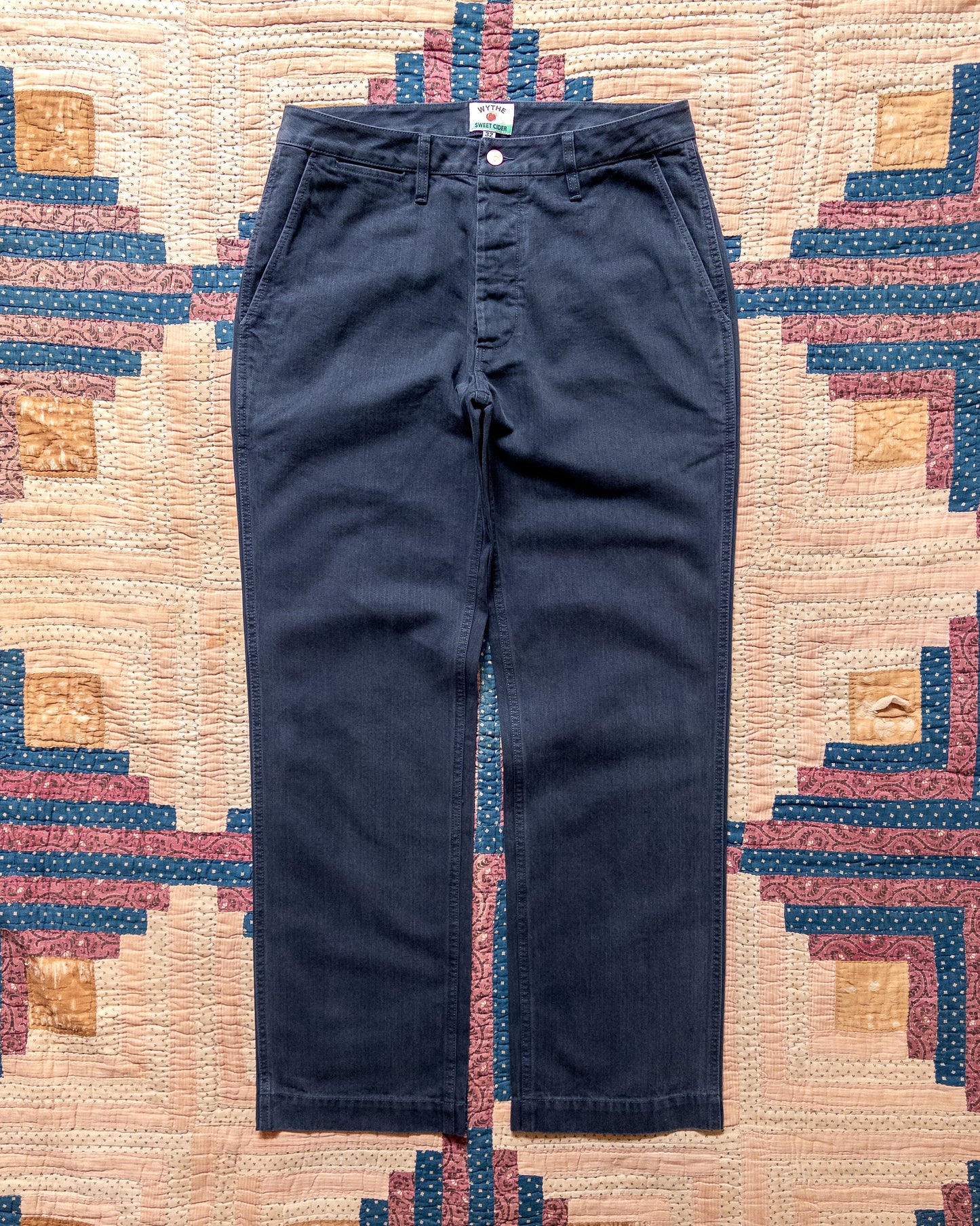 Japanese Cotton Herringbone Chino - Faded Navy
