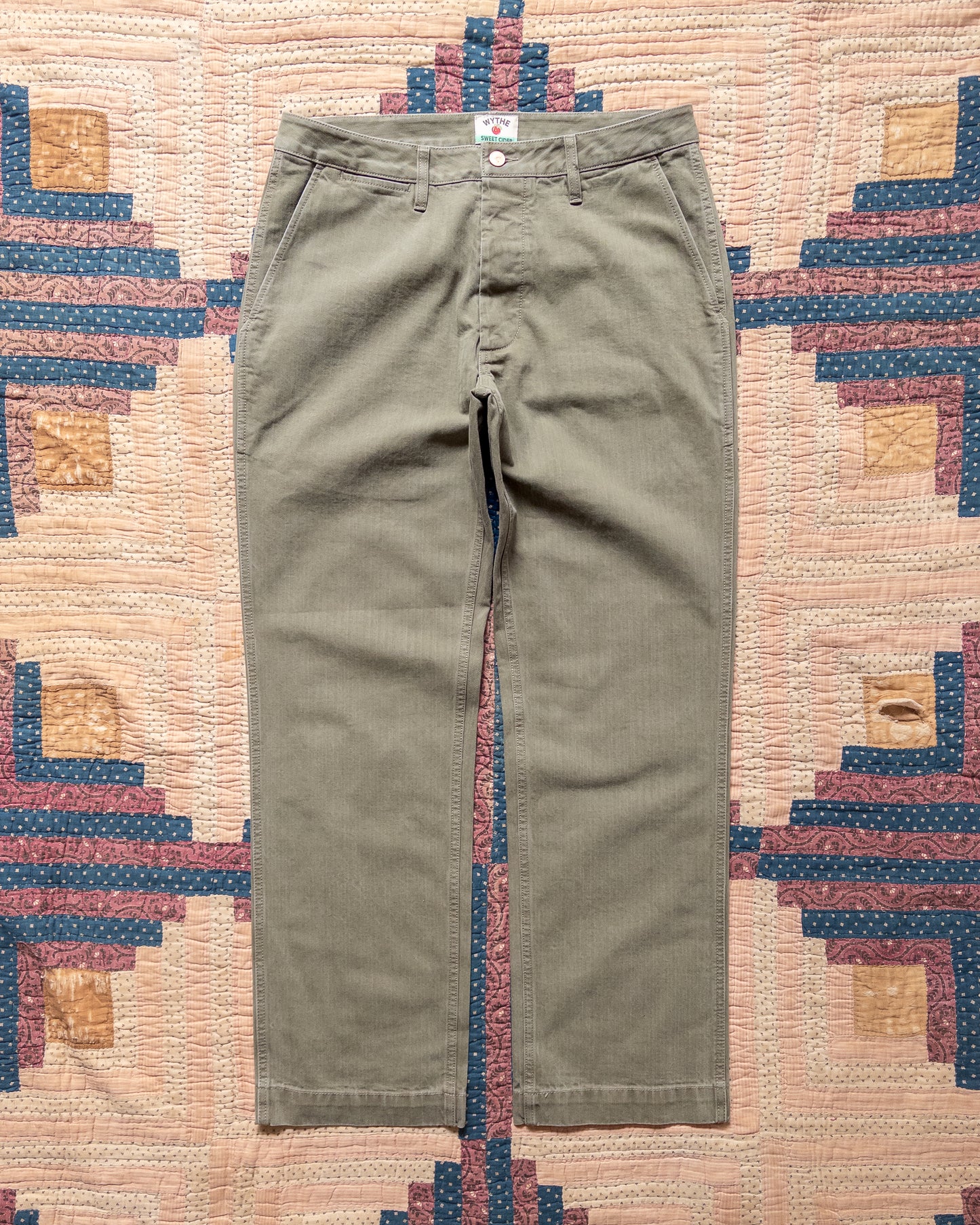 Japanese Cotton Herringbone Chino - Faded Olive