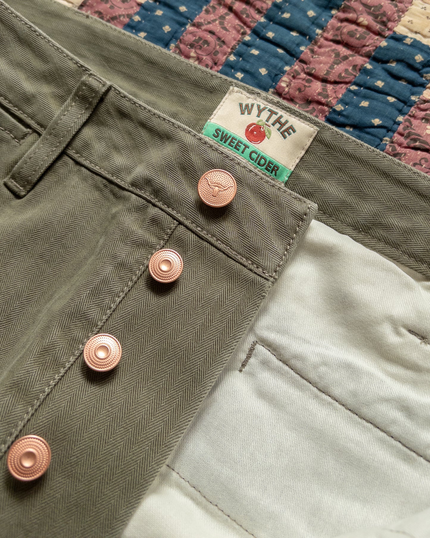 Japanese Cotton Herringbone Chino - Faded Olive