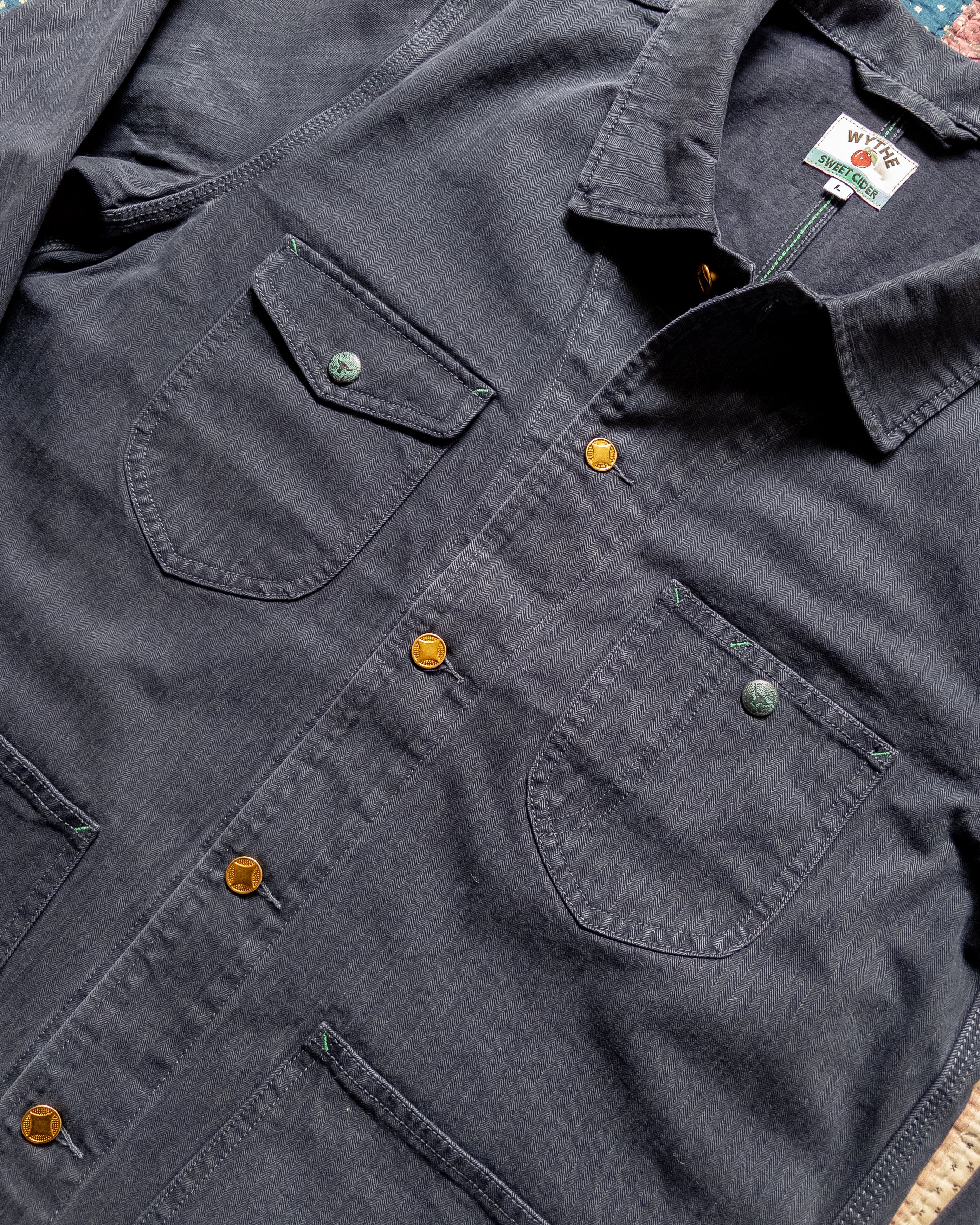 Japanese Cotton Herringbone Barn Jacket - Faded Navy – Wythe