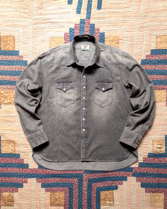 Denim Pearlsnap Shirt - Washed Black