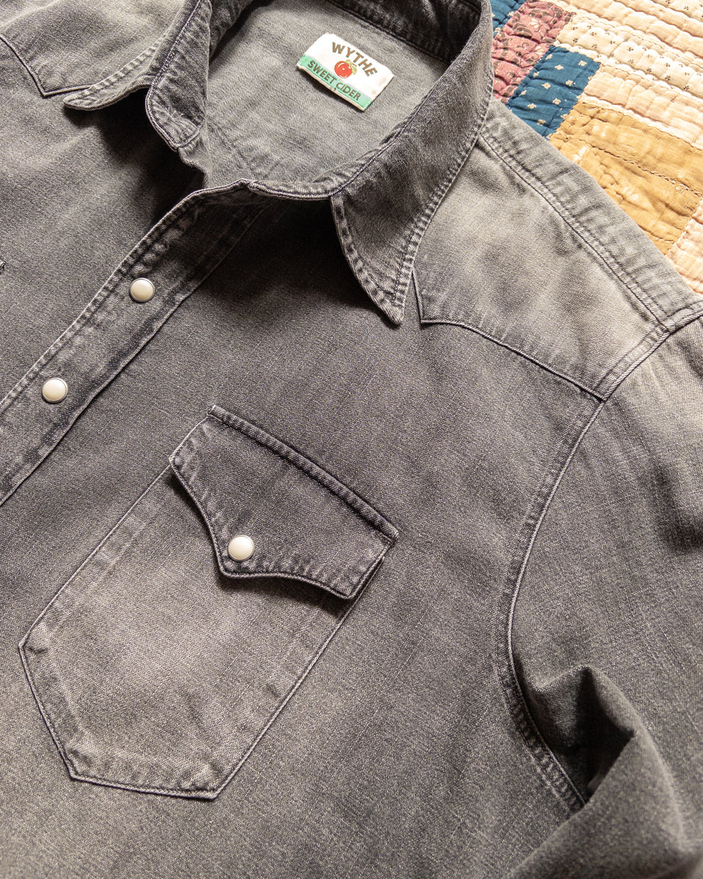 Denim Pearlsnap Shirt - Washed Black