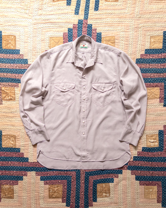 Tencel Gabardine Pearlsnap Shirt - Mauve
