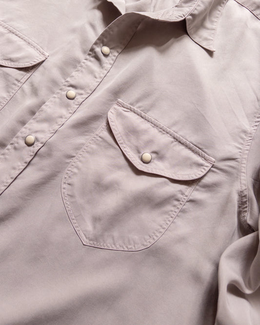 Tencel Gabardine Pearlsnap Shirt - Mauve