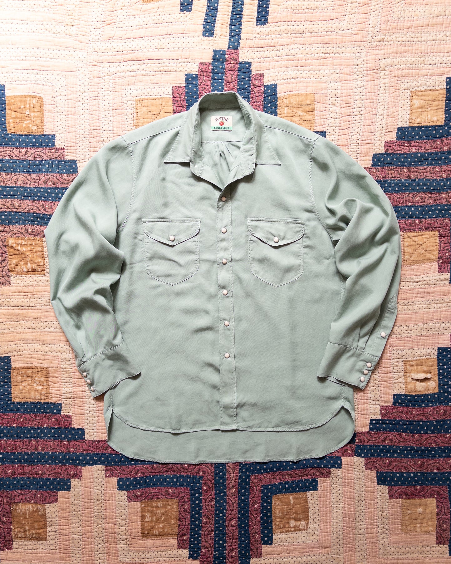 Tencel Gabardine Pearlsnap Shirt - Sage