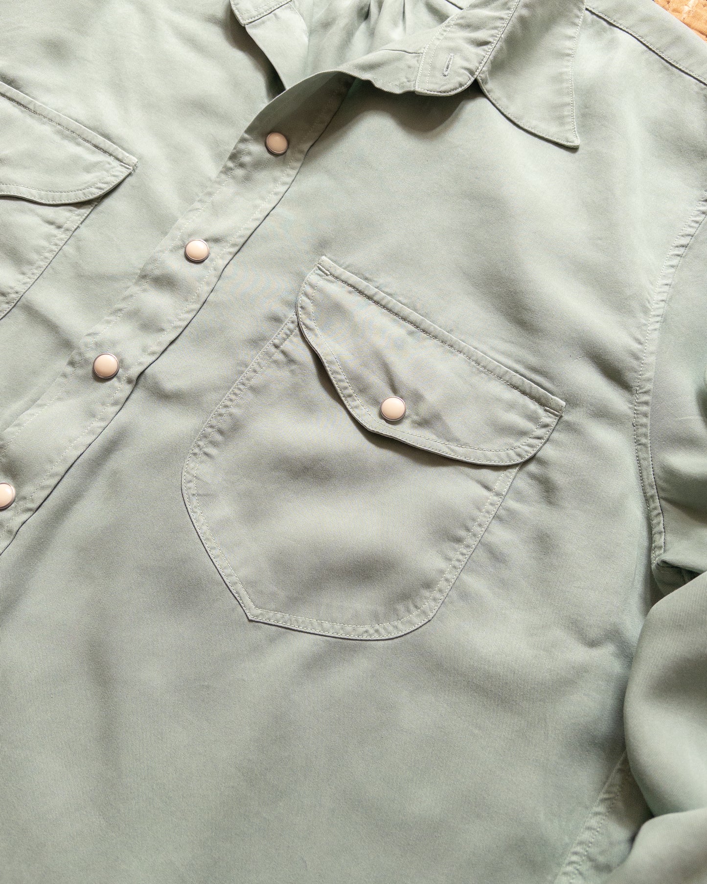 Tencel Gabardine Pearlsnap Shirt - Sage