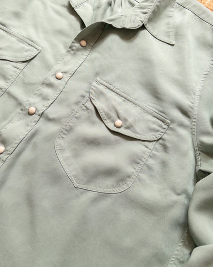Tencel Gabardine Pearlsnap Shirt - Sage
