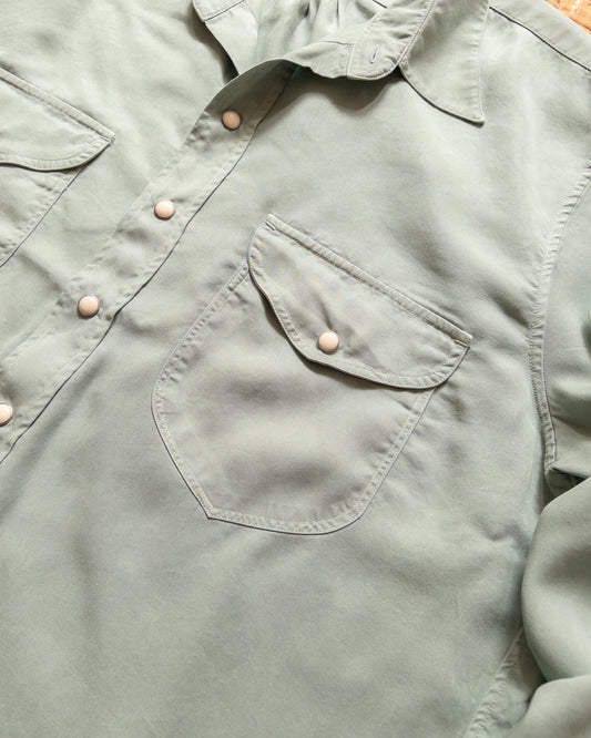 Tencel Gabardine Pearlsnap Shirt - Sage