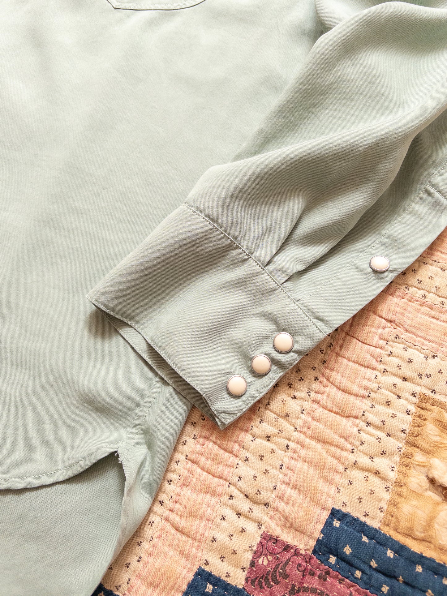 Tencel Gabardine Pearlsnap Shirt - Sage