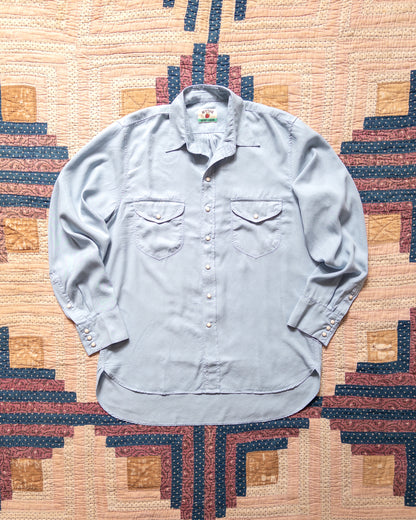 Tencel Gabardine Pearlsnap Shirt - Faded Bench Blue