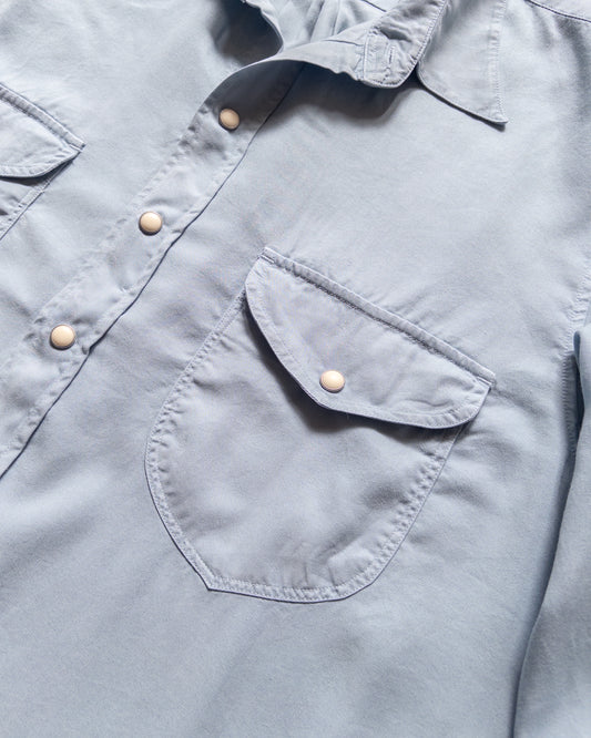 Tencel Gabardine Pearlsnap Shirt - Faded Bench Blue