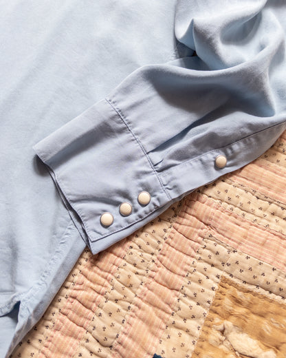 Tencel Gabardine Pearlsnap Shirt - Faded Bench Blue