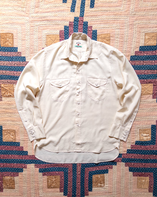 Tencel Gabardine Pearlsnap Shirt - Buttermilk