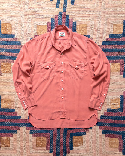 Tencel Gabardine Pearlsnap Shirt - Poppy Red