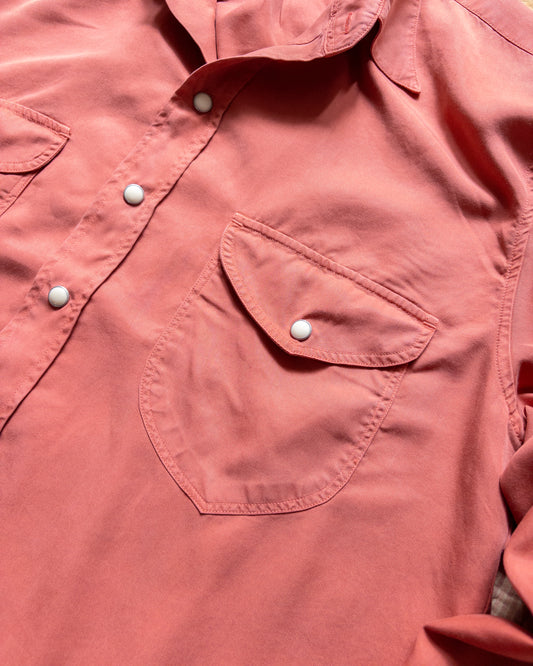 Tencel Gabardine Pearlsnap Shirt - Poppy Red