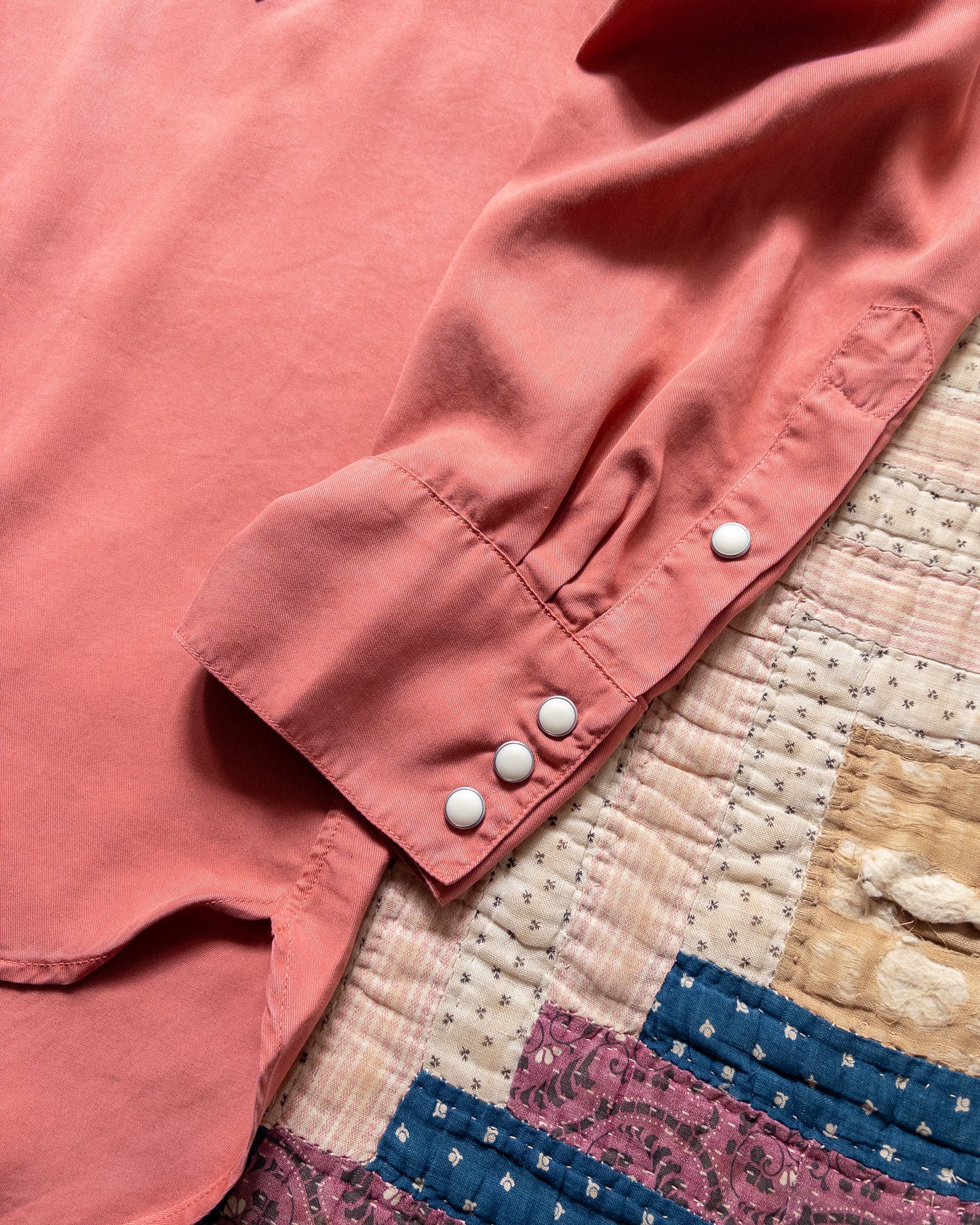 Tencel Gabardine Pearlsnap Shirt - Poppy Red