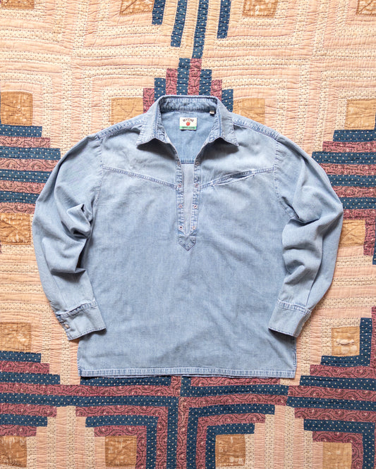 Denim Pullover Shirt - Washed Indigo