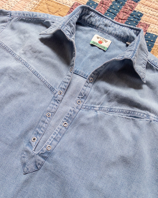 Denim Pullover Shirt - Washed Indigo