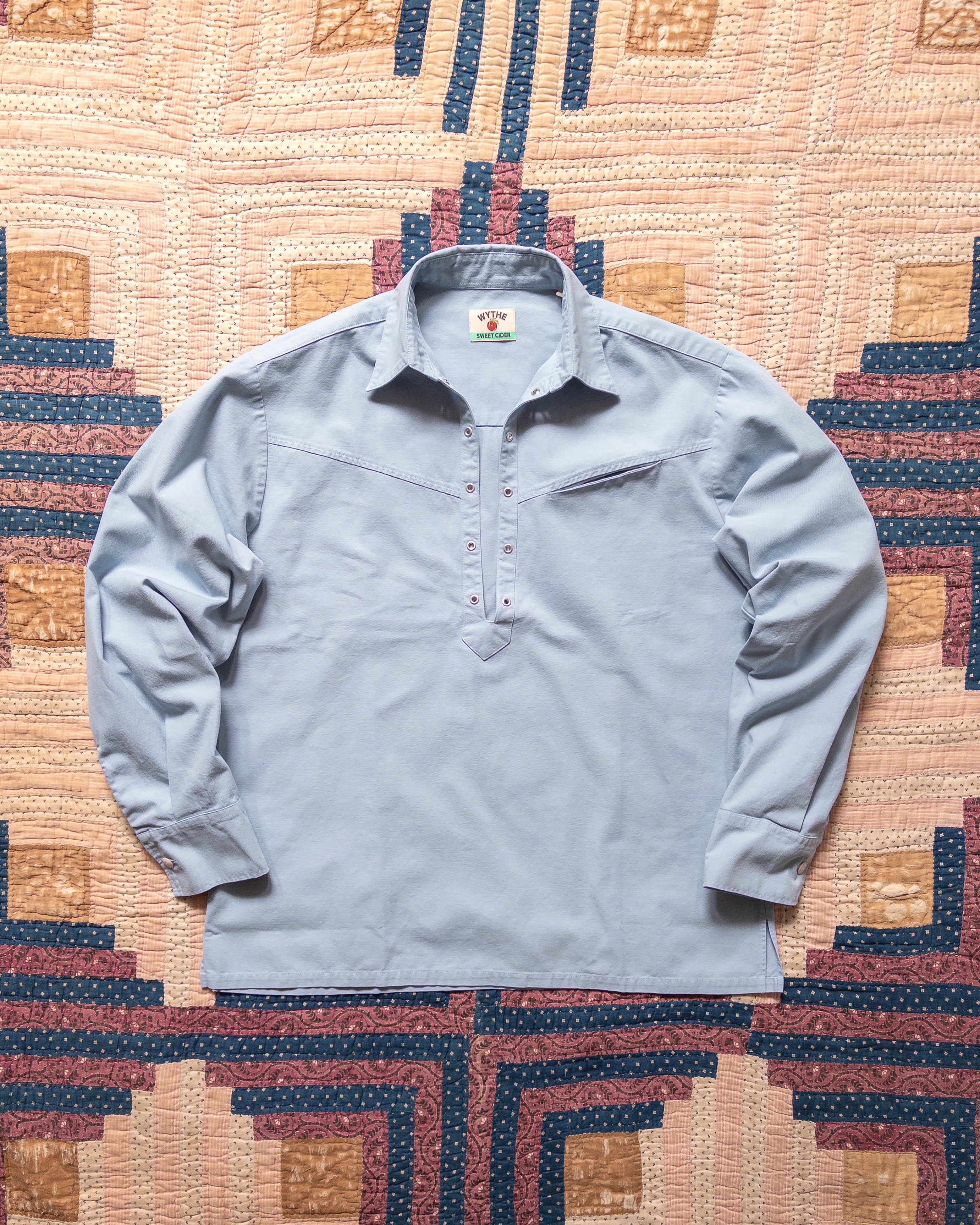 Cotton Canvas Pullover Shirt - Faded Bench Blue – Wythe