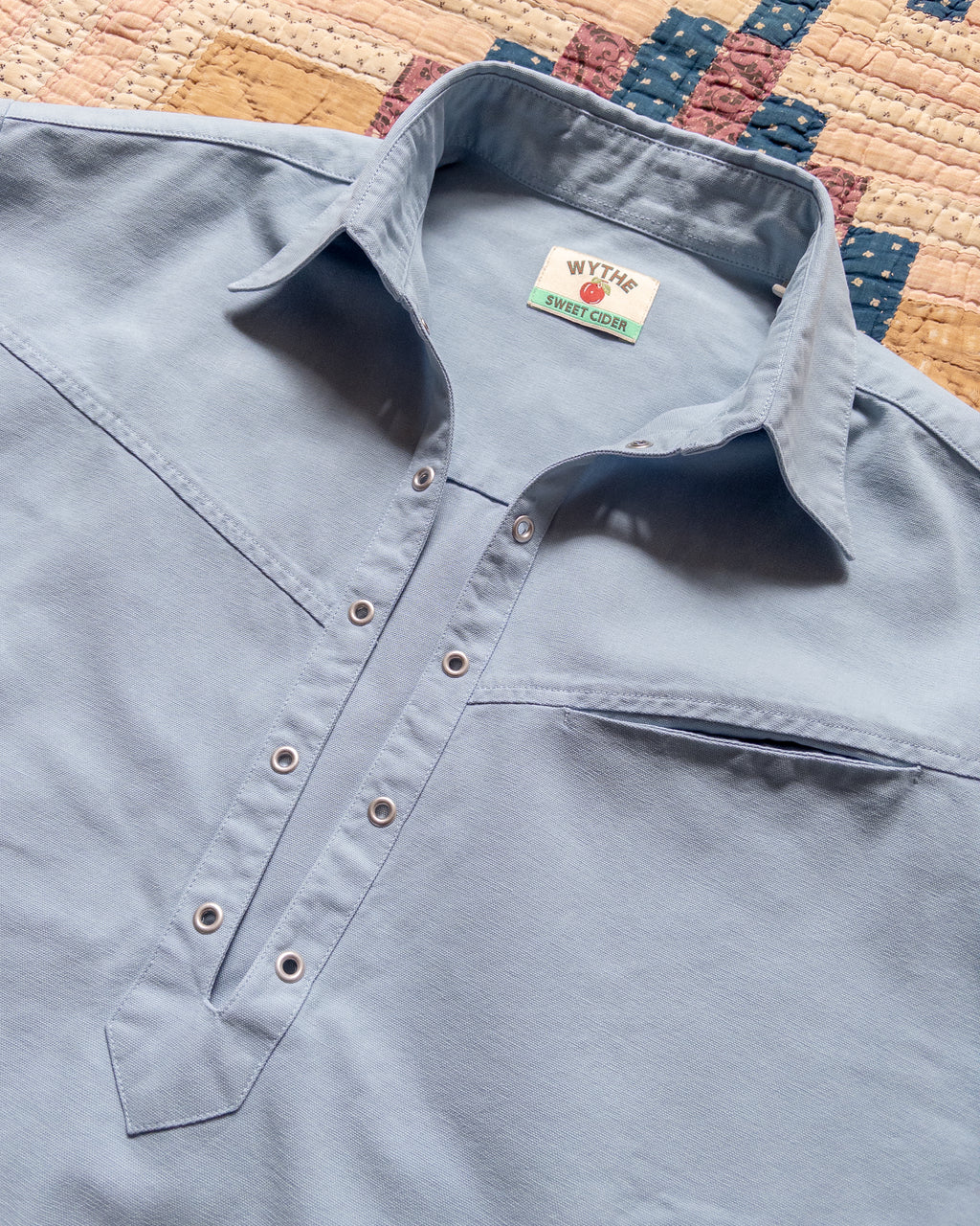 Cotton Canvas Pullover Shirt - Faded Bench Blue