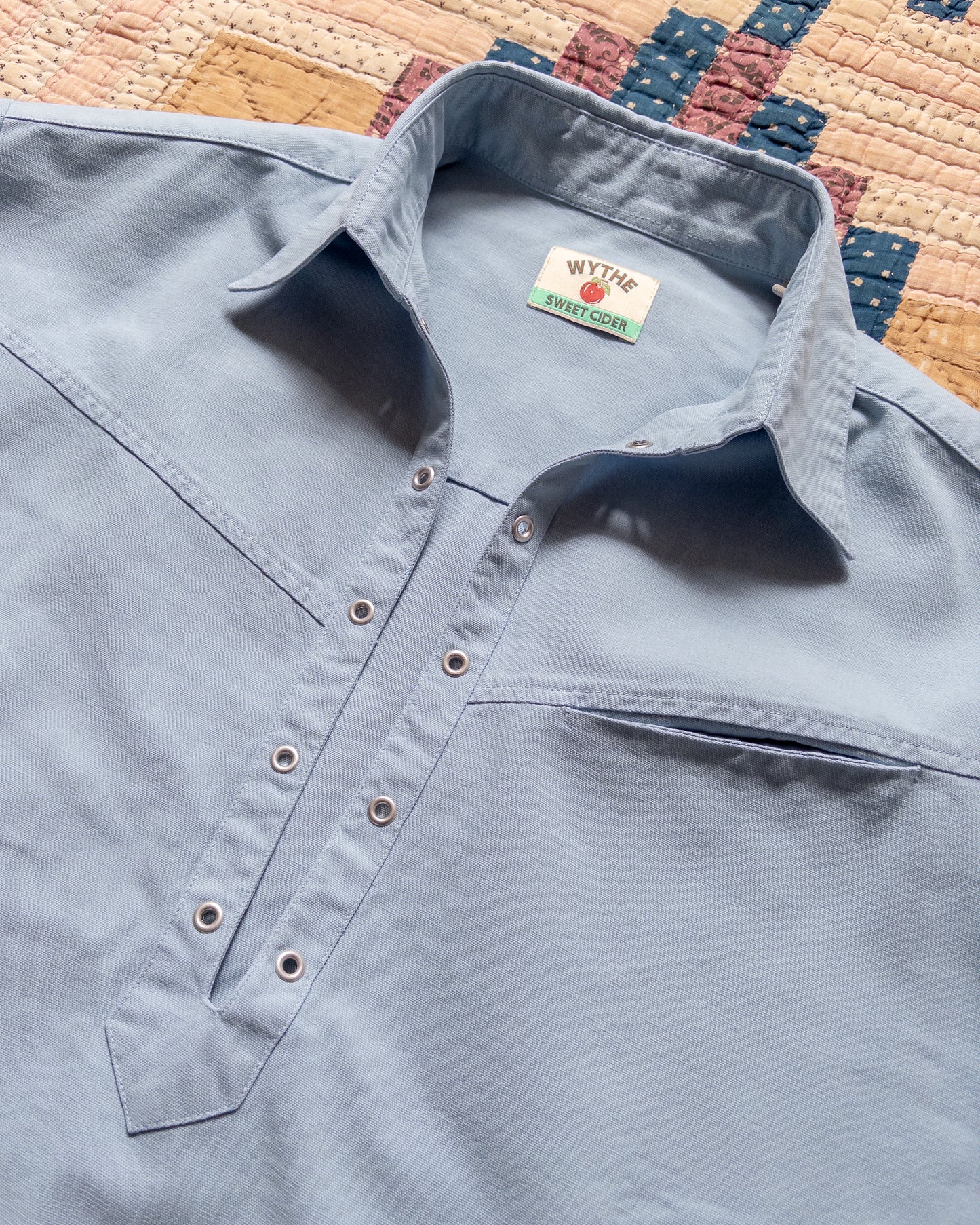 Cotton Canvas Pullover Shirt - Faded Bench Blue