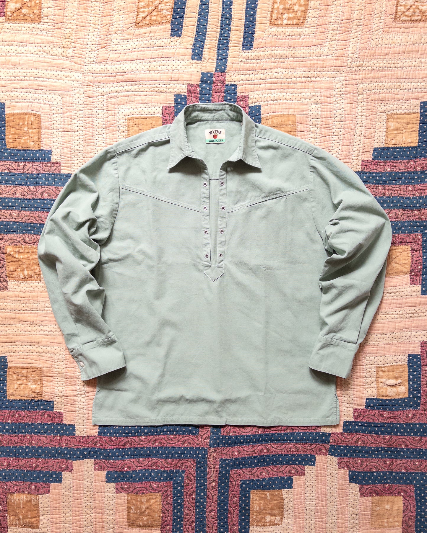 Cotton Canvas Pullover Shirt - Sage