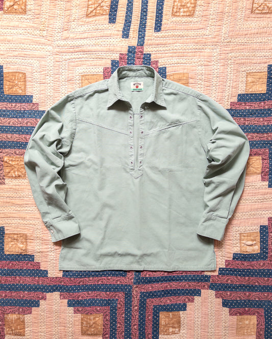 Cotton Canvas Pullover Shirt - Sage