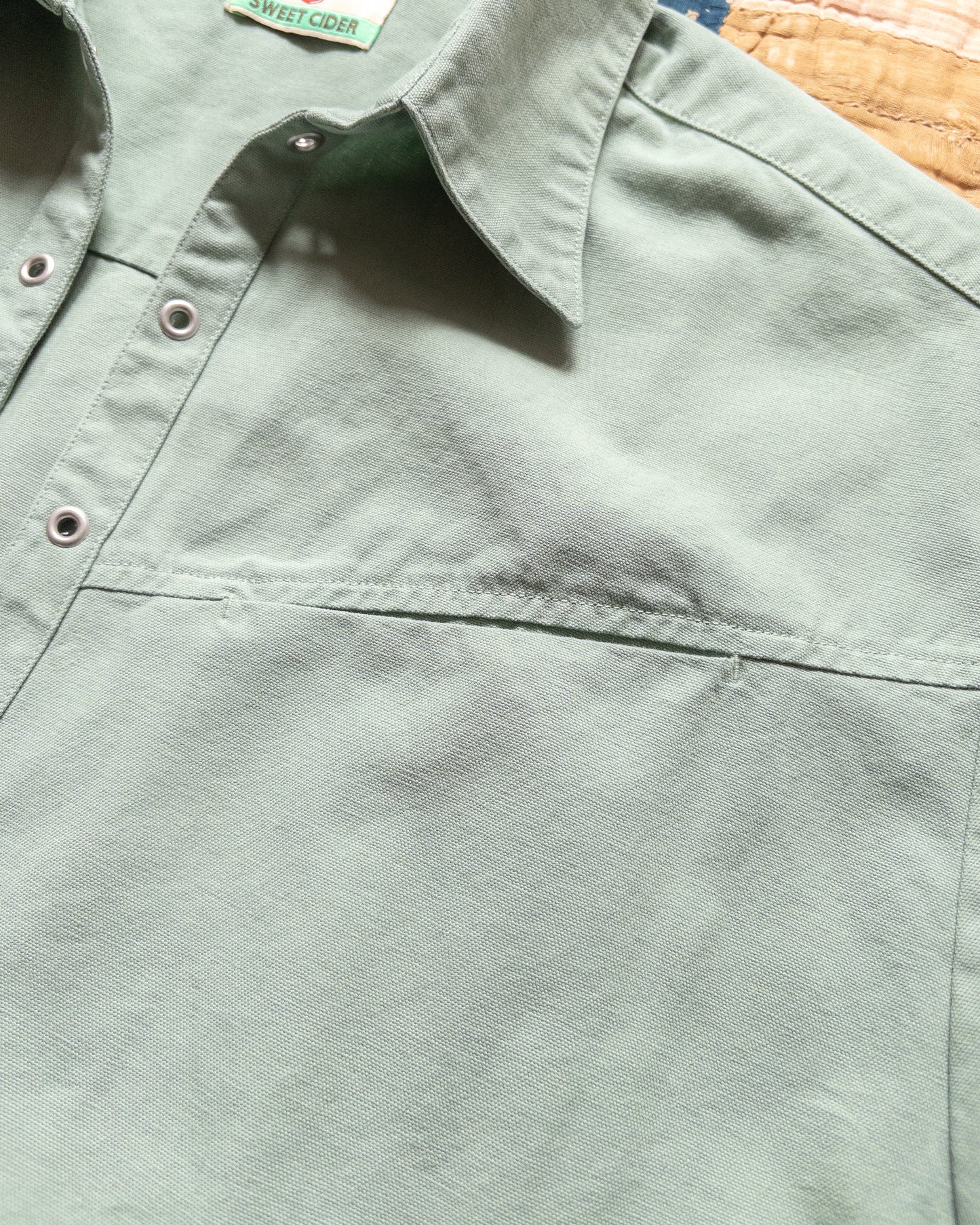 Cotton Canvas Pullover Shirt - Sage