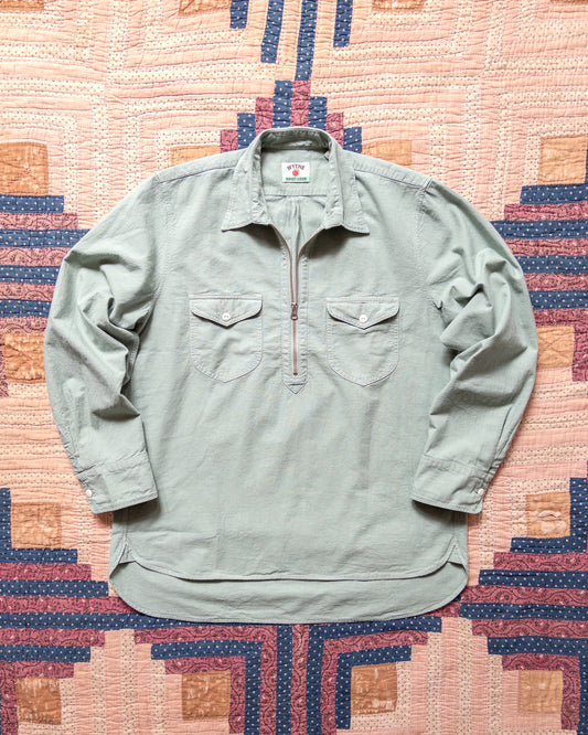 Aertex Half-Zip Shirt - Sage