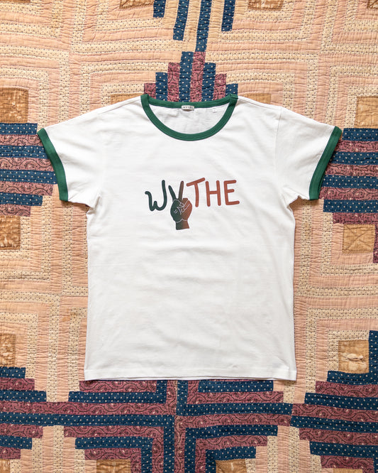 Watermelon Peace Print Tubular Ringer T-Shirt - Evergreen