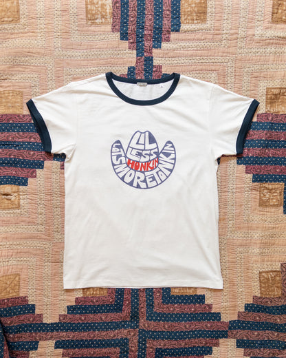 Tonkin Print Tubular Ringer T-Shirt - Navy