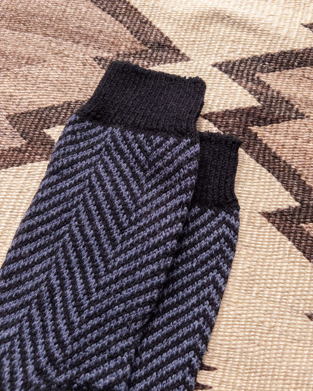Recycled Wool Camp Socks - Navy