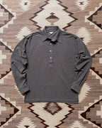 Garment Dyed Longsleeve Polo - Faded Black