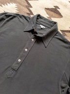 Garment Dyed Longsleeve Polo - Faded Black