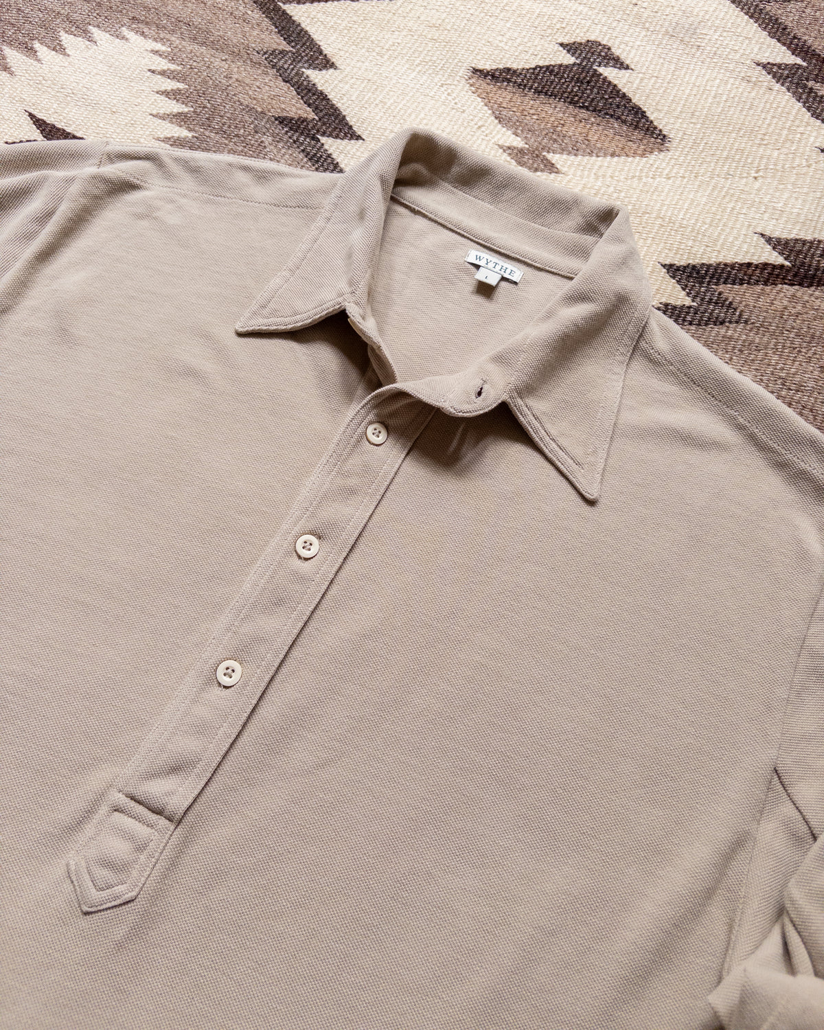 Garment Dyed Longsleeve Polo - Palomino