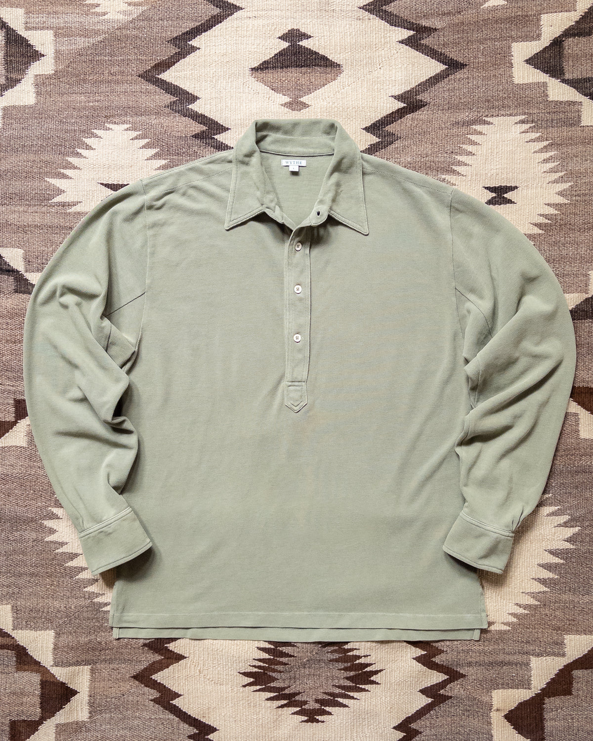 Garment Dyed Longsleeve Polo - Faded Olive