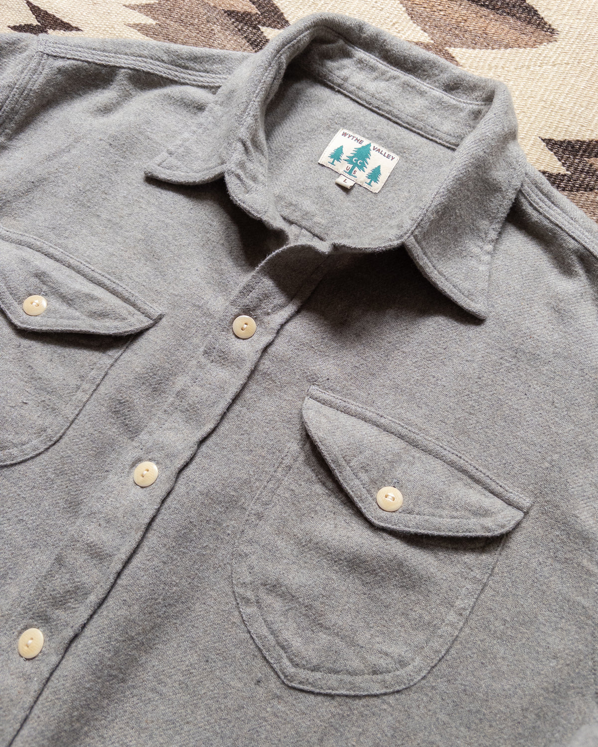 Washed Flannel Workshirt - Dapple Grey