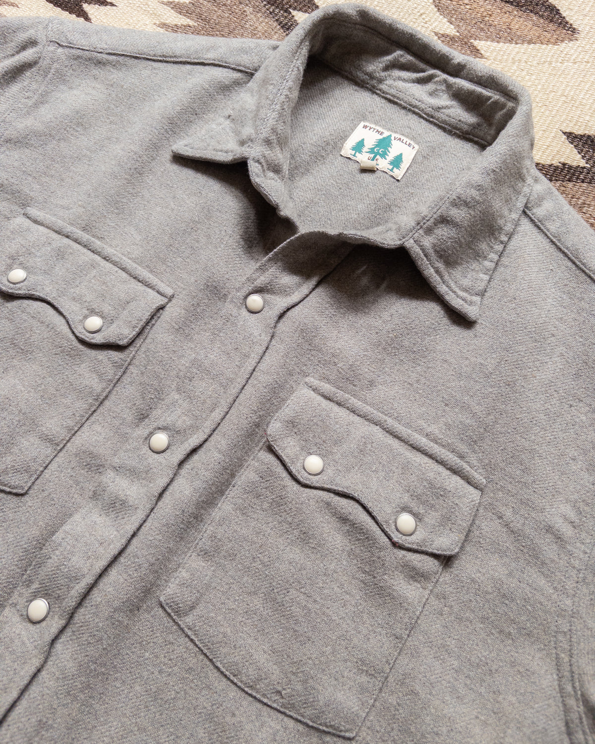 Washed Flannel Pearlsnap Shirt - Dapple Grey