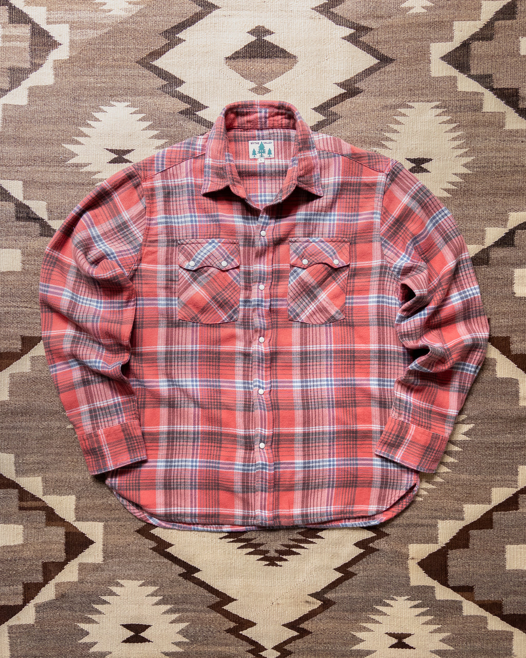 Washed Flannel Pearlsnap Shirt - Cactus Flower Plaid
