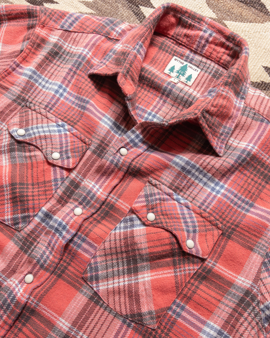Washed Flannel Pearlsnap Shirt - Cactus Flower Plaid