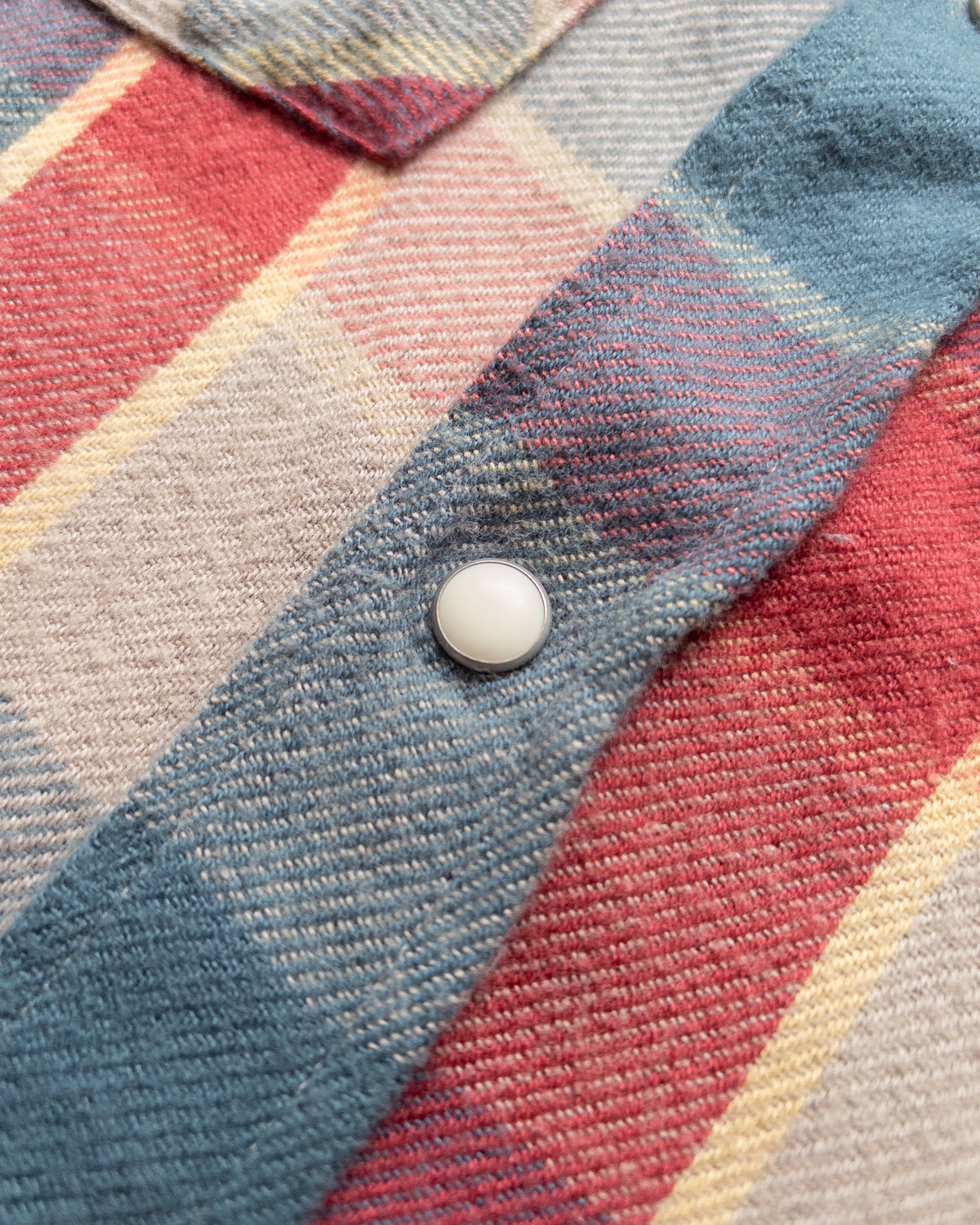 Washed Flannel Pearlsnap Shirt - Conservation Plaid