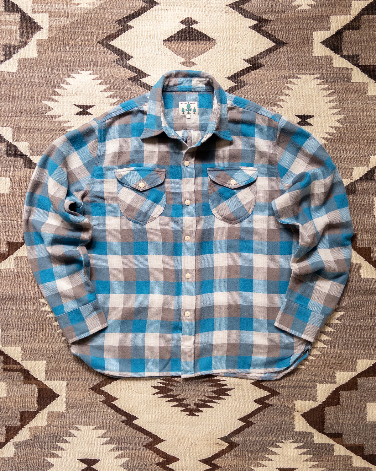 Washed Flannel Workshirt - Glacier Plaid