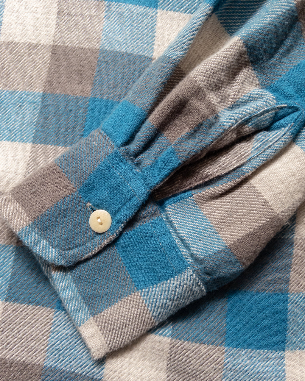 Washed Flannel Workshirt - Glacier Plaid